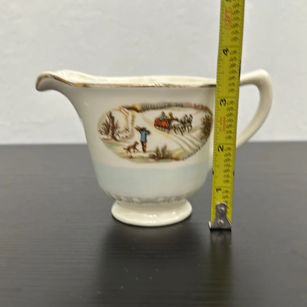Currier & Ives by Homer Laughlin Vintage Winter Scene Creamer